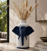 Vaso Elefante Marble Blu Notte stampato in 3D - vista 3 - Mariotto Design