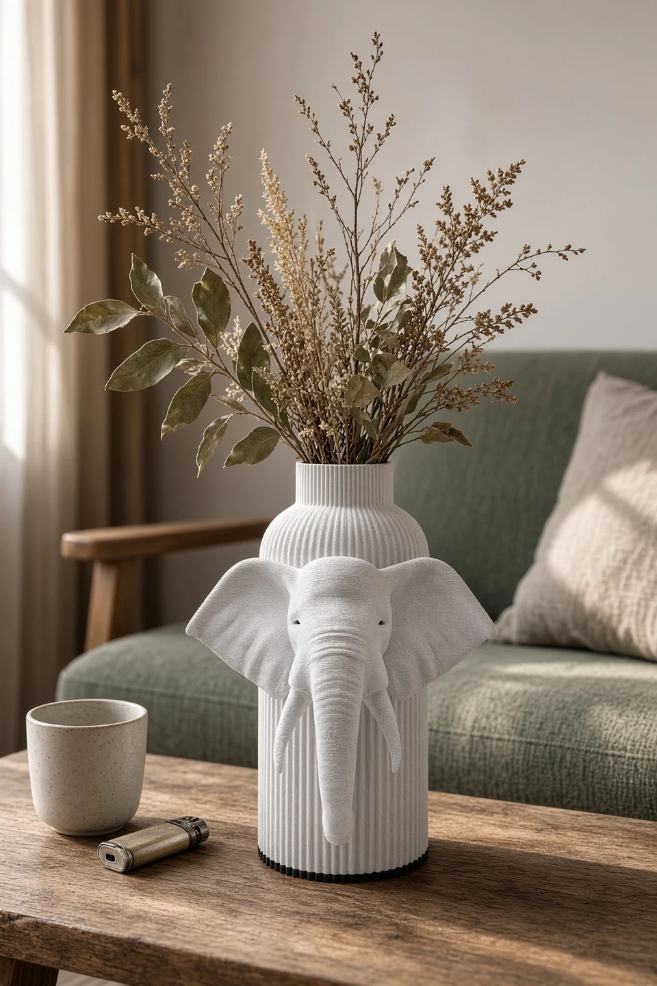 Vaso Elefante della Marble Collection ambientato in un interno
