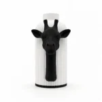 Vaso Giraffa bianco e nero della Black and White Collection, vista frontale su fondo bianco.