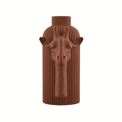 Vaso Giraffa marrone della Brown Collection, vista frontale su fondo bianco.